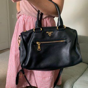 Prada Zip Convertible Satchel Vitello Daino Medium